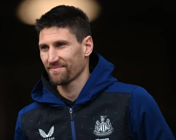 Newcastle defender Federico Fernandez looks on as e arrives at the stadium before the Premier League match between Newcastle United and Burnley at St. James Park on December 04, 2021 in Newcastle upon Tyne, England. (Photo by Stu Forster/Getty Images)
