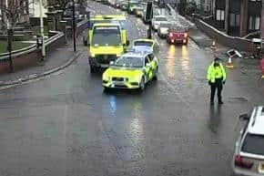 The scene on Albert Road after two road traffic collisions.

Photograph: North East Live Traffic