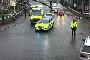 The scene on Albert Road after two road traffic collisions.

Photograph: North East Live Traffic