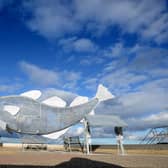 The new fish sculpture in South Shields.