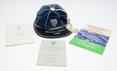 Some of Stan Anderson's England memorabilia.