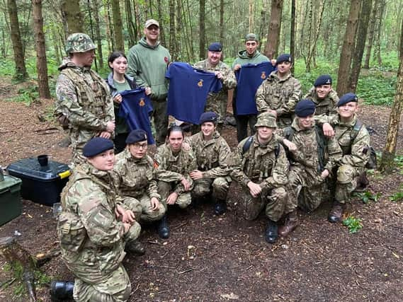 Cadets learning bush craft skills.