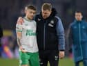 Newcastle United captain Kieran Trippier with head coach Eddie Howe.