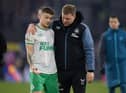 Newcastle United captain Kieran Trippier with head coach Eddie Howe.