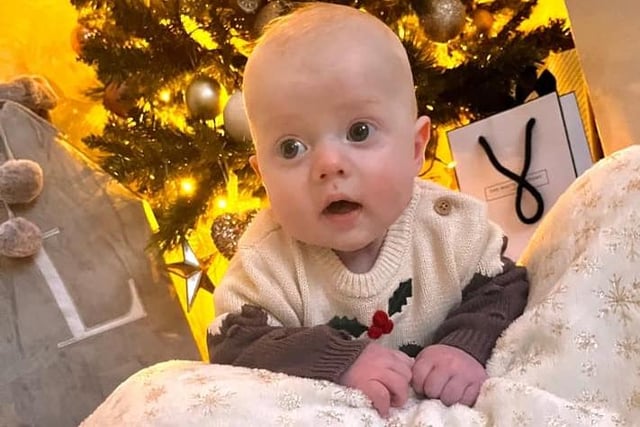 Louis George Read, age 3 months, ready to celebrate Christmas.