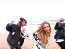 Jade Thirlwall dances on Sandhaven Beach in South Shields in the new Little Mix video for track Wasabi. 
Image by Little Mix.