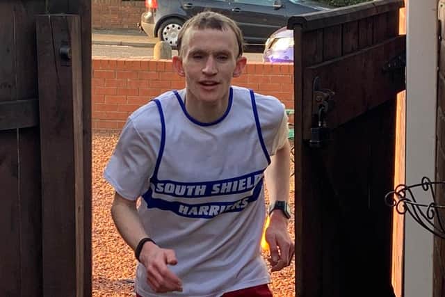 The South Shields Harriers runner has raised hundreds for charity.