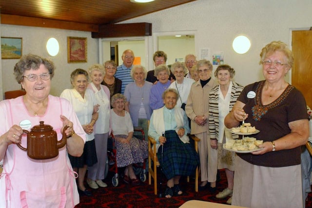 Tea, cakes and biscuits at St Mary's Court where a Macmillan coffee morning was being held in 2005.