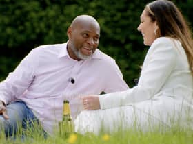 Clayton and Natalie enjoy a date on My Mum, Your Dad, the new ITV dating show hosted by Davina McCall (Picture: ITV)