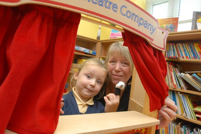 One of the great additions in the new classrooms at the school in 2008 but who are the people enjoying the theatre?