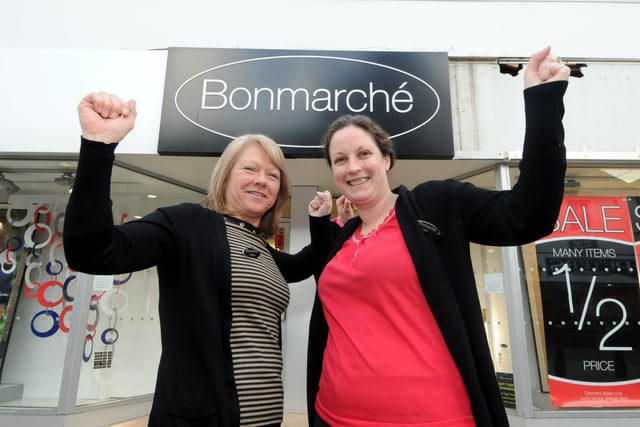 South Shields Bonmarche store staff Patricia Hockridge with branch manager Lisa Baker in 2012.