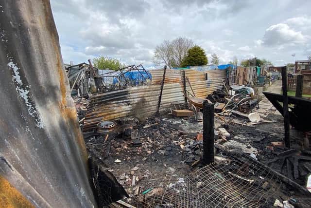 Fire crews were called to the allotment site on Woodvale Drive, Hebburn on Wednesday, April 29.