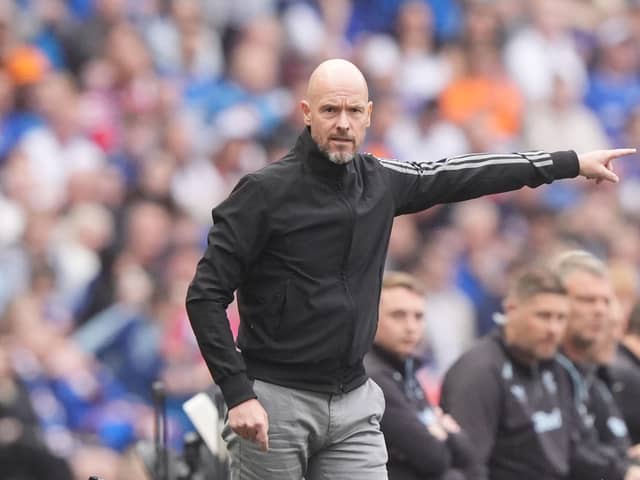 Manchester United's Erik ten Hag during the pre-season friendly match at the Scottish Gas Murrayfield Stadium, Edinburgh. PIC: Andrew Milligan/PA Wire.