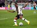 Youssoufa Mokouko of Germany runs with the ball during the FIFA World Cup Qatar 2022 Group E match between Germany and Japan at Khalifa International Stadium on November 23, 2022 in Doha, Qatar. (Photo by Alexander Hassenstein/Getty Images)