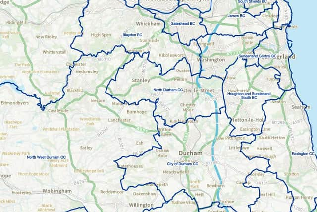 This map by the Boundary Commission for England (BCE) shows the existing boundaries.