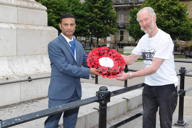 The Mayor of Newcastle Councillor Habib Rahman and Daft as a Brush founder Brian Burnie kicked off the walk at Eldon Square in Newcastle.