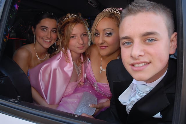 Turning up in style for their prom.