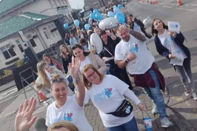 Fundraisers take part in last year's pub crawl.