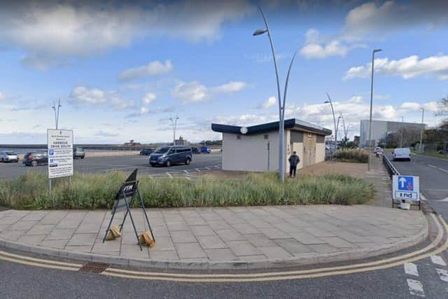 The dog wash station would be next to the public toilets, if plans are approved. Picture c/o Google Streetview.