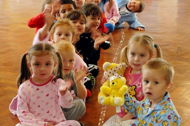 Children at Albert Elliott Primary School created their own penny trail for Children In Need in 2008.