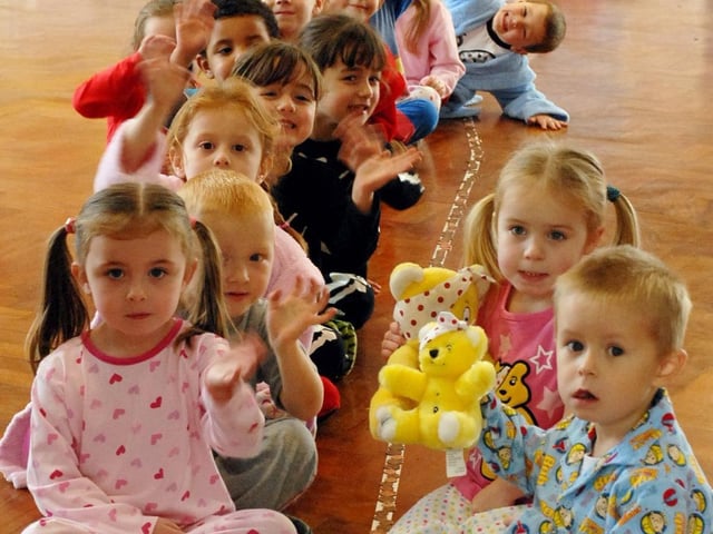 Children at Albert Elliott Primary School created their own penny trail for Children In Need in 2008.