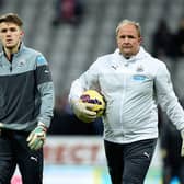 Newcastle United goalkeeper Freddie Woodman and his father Andy in 2014.