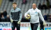 Newcastle United goalkeeper Freddie Woodman and his father Andy in 2014.