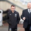 Francisco Paco De Miguel Moreno (L) Rafael Benitez, Manager of Newcastle United arrive at the stadium prior to the Premier League match between Newcastle United and Huddersfield Town at St. James Park on February 23, 2019 in Newcastle upon Tyne, United Kingdom.