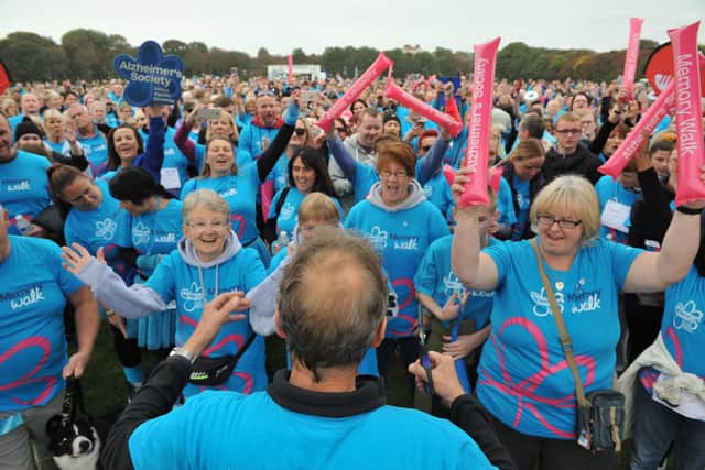 Alzheimer Society's Memory Walkers set off from Bents Park, South Shields in 2019