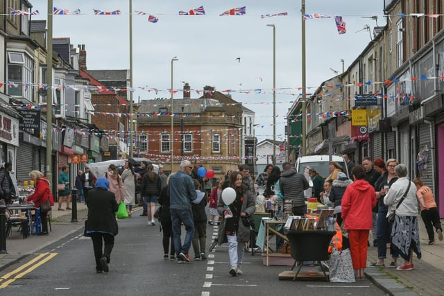 The Jubilee festival in Frederick Street, South Shields, on Saturday.