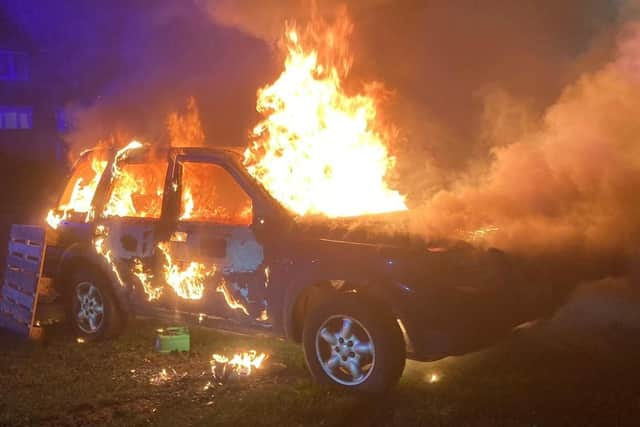 A car fire in Sunderland