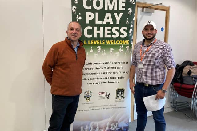 Eddie Czestochowski from South Shields Chess Club and Tareq Ghaleb from Action Foundation.