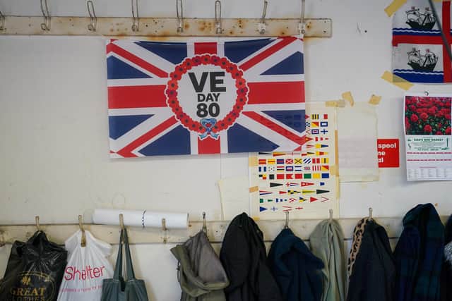 Flags are made at the JW Plant Flag Company ahead of the VE Day 80th anniversary  (Photo by Ian Forsyth/Getty Images)