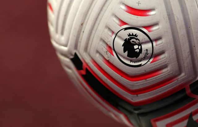LONDON, ENGLAND - SEPTEMBER 12: The Nike Flight ball during the Premier League match between West Ham United and Newcastle United at London Stadium on September 12, 2020 in London, England. (Photo by Catherine Ivill/Getty Images)