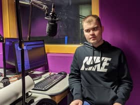 Chrissy Cameron at the University of Sunderland's Spark radio studio.