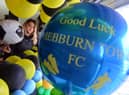 Thanks A Bunch Aimee Stead showing support for Hebburn Town FC ahead of their FA Vase final.