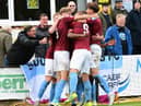 South Shields FC players celebrate. Picture by Kev Wilson.