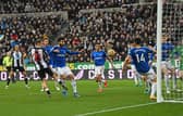 Ryan Fraser scores the second Newcastle goal during the Premier League match between Newcastle United and Everton (Photo by Stu Forster/Getty Images)