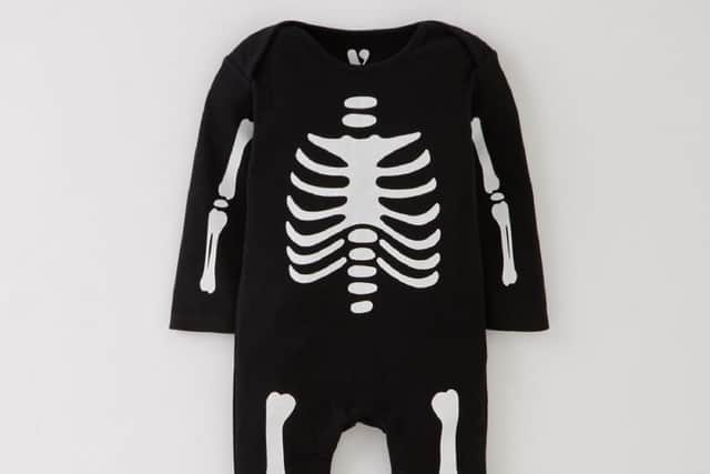 Baby skeleton halloween mini me sleepsuit