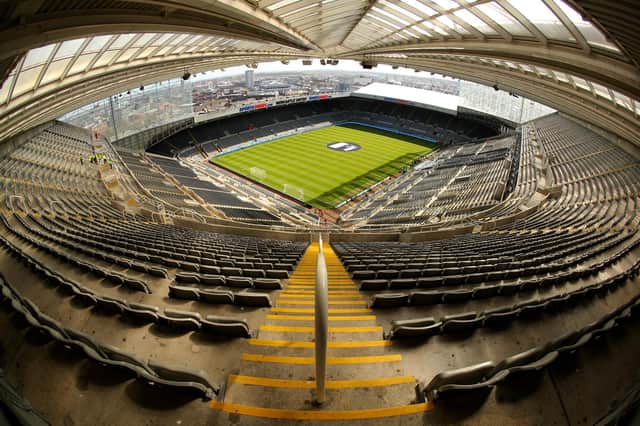 NEWCASTLE-UPON-TYNE, ENGLAND - APRIL 19: General view of St. James Park before the Barclays Premier League fixture between Newcastle United and Swansea City at St. James Park on April 19, 2014 in Newcastle-upon-Tyne, England. (Photo by Dave Thompson/Getty Images)
