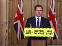 Housing, Communities and Local Government Secretary Robert Jenrick leads the media briefing in Downing Street on Sunday, May 31.