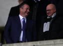 OXFORD, ENGLAND - FEBRUARY 04: Mike Ashley owner of Newcastle United talks to managing Directory Lee Charnley ahead of the FA Cup Fourth Round Replay match between Oxford United and Newcastle United at Kassam Stadium on February 04, 2020 in Oxford, England. (Photo by Catherine Ivill/Getty Images)