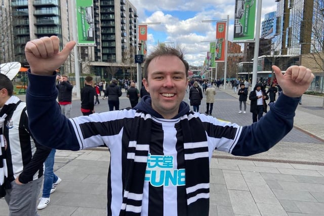 Newcastle United fans on Wembley Way