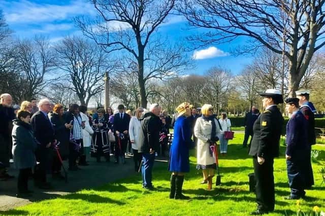 Crowds gathered at Hebburn Cemetery this morning.