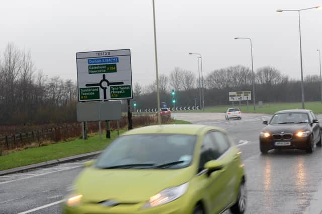 How the approach from Boldon looked before the work began at Testo's to construct a huge flyover.