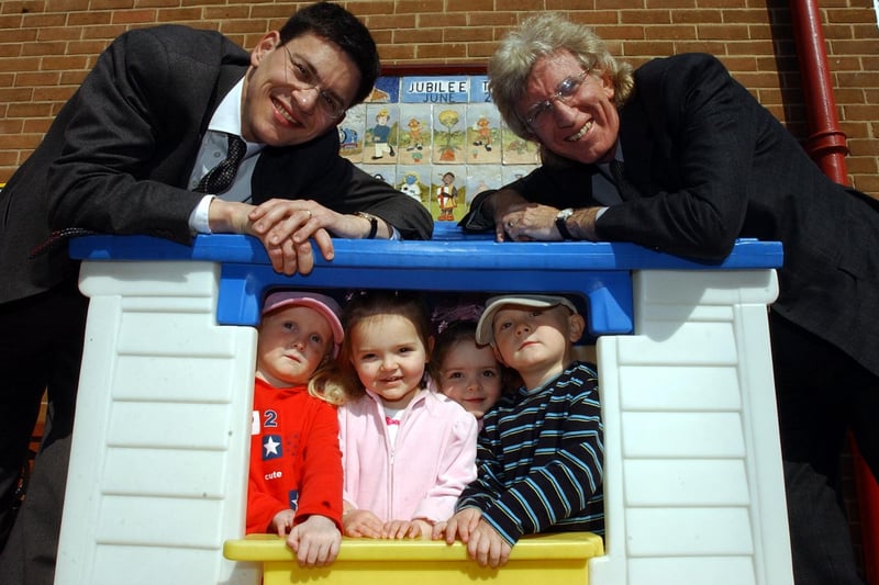 David Miliband opened the new Cleadon Park Community Association play area 18 years ago. Recognise any of the other people pictured?