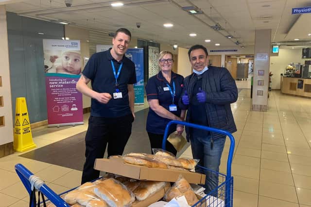 NHS staff at South Tyneside District Hospital welcome the donations.