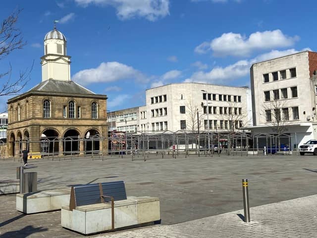 South Shields Market Place has had no stalls since the pandemic lockdown.
