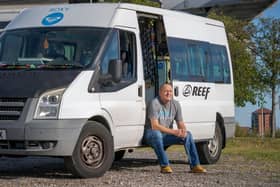 Ex-soldier and University of Sunderland student Andrew Marshall who is travelling around the coast of England to raise funds to mark World Mental Health Day.