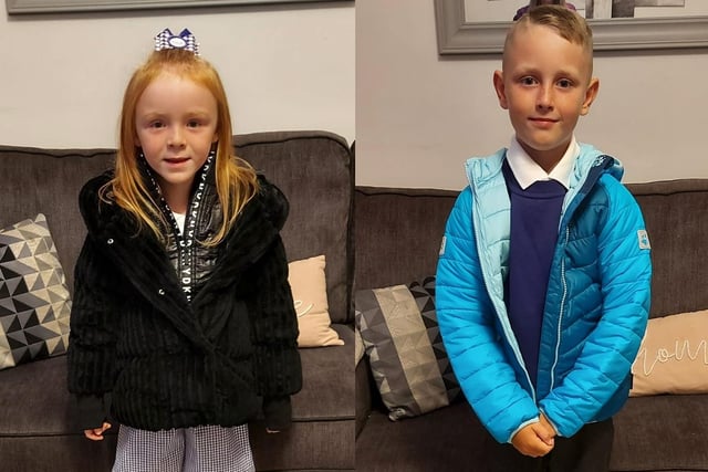 Back to school in South Tyneside. Aurora and Jenson starting Year 1 and Year 4.
